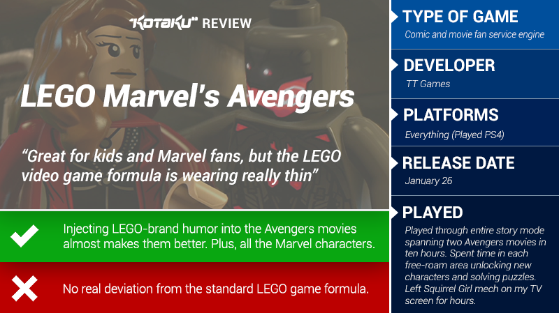 Illustration for article titled LEGO Marvel's Avengers: The Kotaku Review